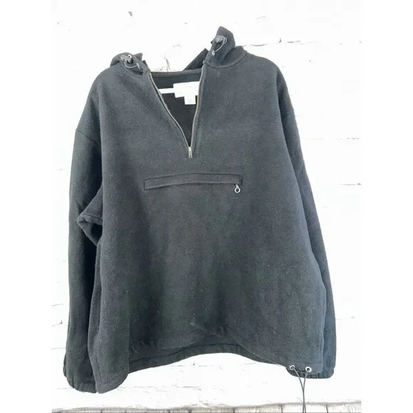 Vintage J. Crew Style Oarsman Anorak Jacket Men’s Large Black 1/4 Zip Pullover